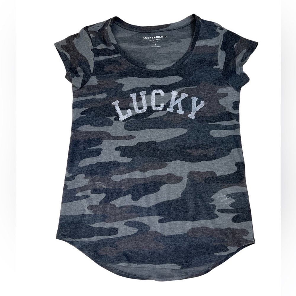 Lucky Brand classic crew dark vintage camo